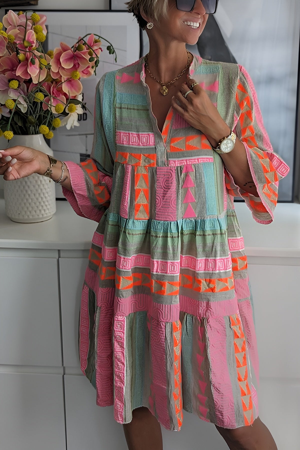 Kristina™ – Boho-klänning med volanger i A-linje